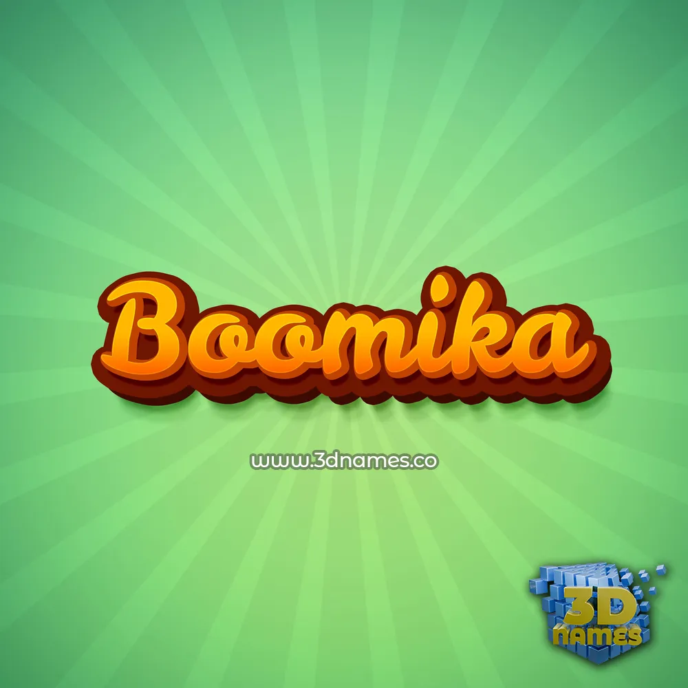 boomika in Green Rays style - 3D name wallpaper