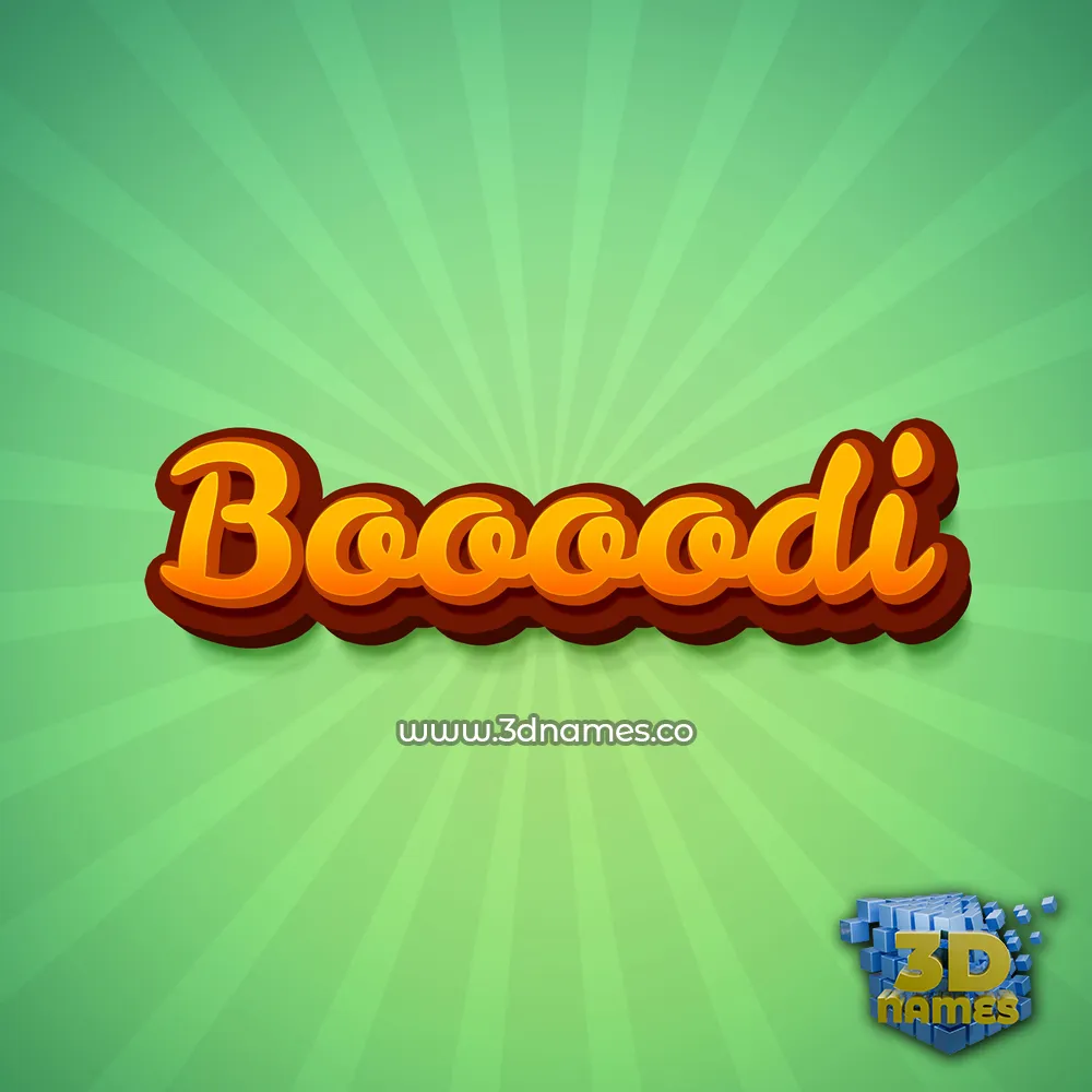 boooodi in Green Rays style - 3D name wallpaper