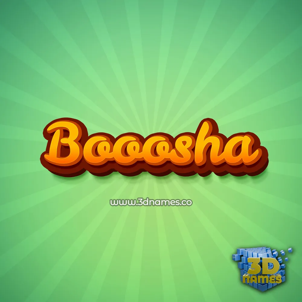 booosha in Green Rays style - 3D name wallpaper