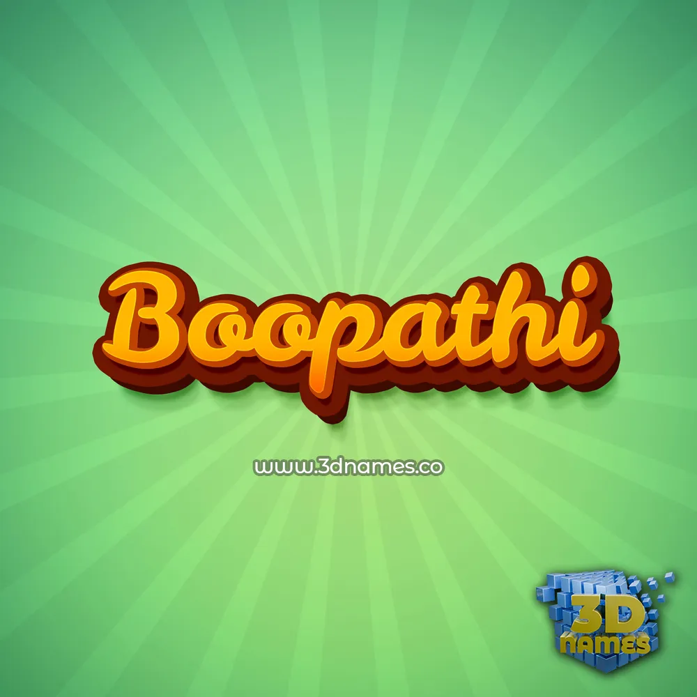 boopathi in Green Rays style - 3D name wallpaper