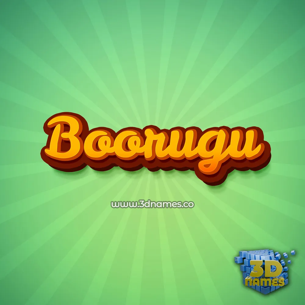 boorugu in Green Rays style - 3D name wallpaper