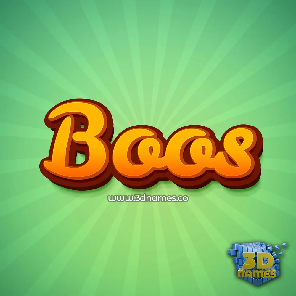 boos in Green Rays style - 3D name wallpaper