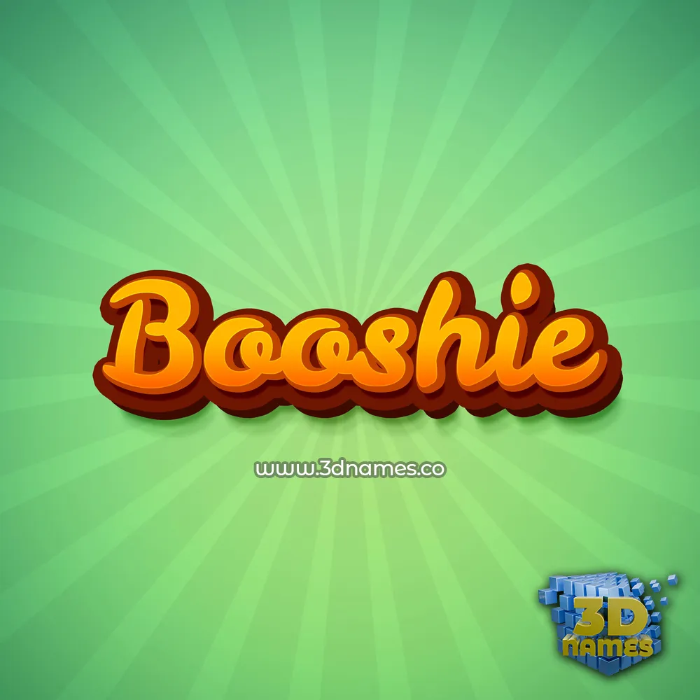 booshie in Green Rays style - 3D name wallpaper