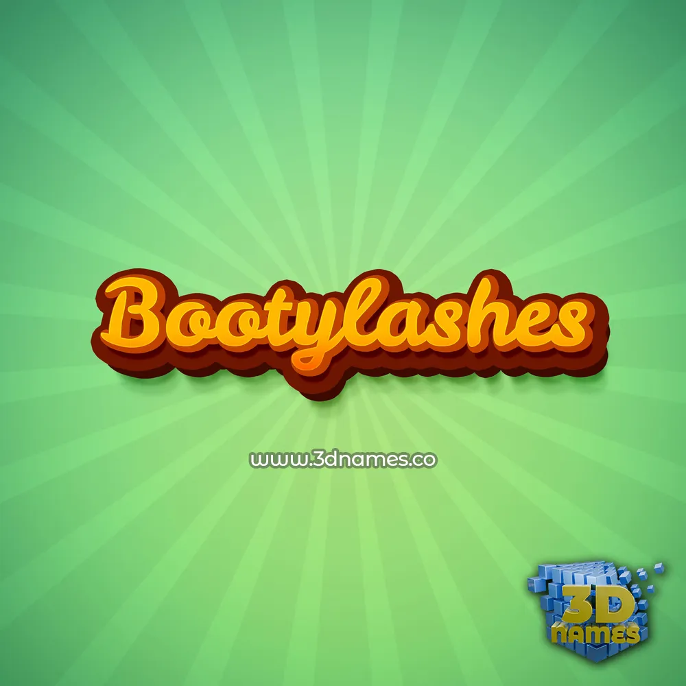 bootylashes in Green Rays style - 3D name wallpaper
