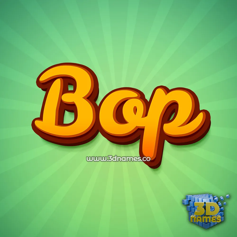 bop in Green Rays style - 3D name wallpaper