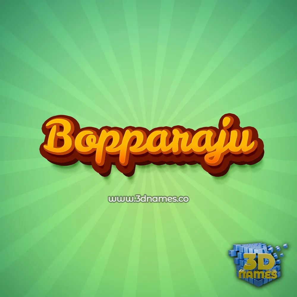 bopparaju in Green Rays style - 3D name wallpaper