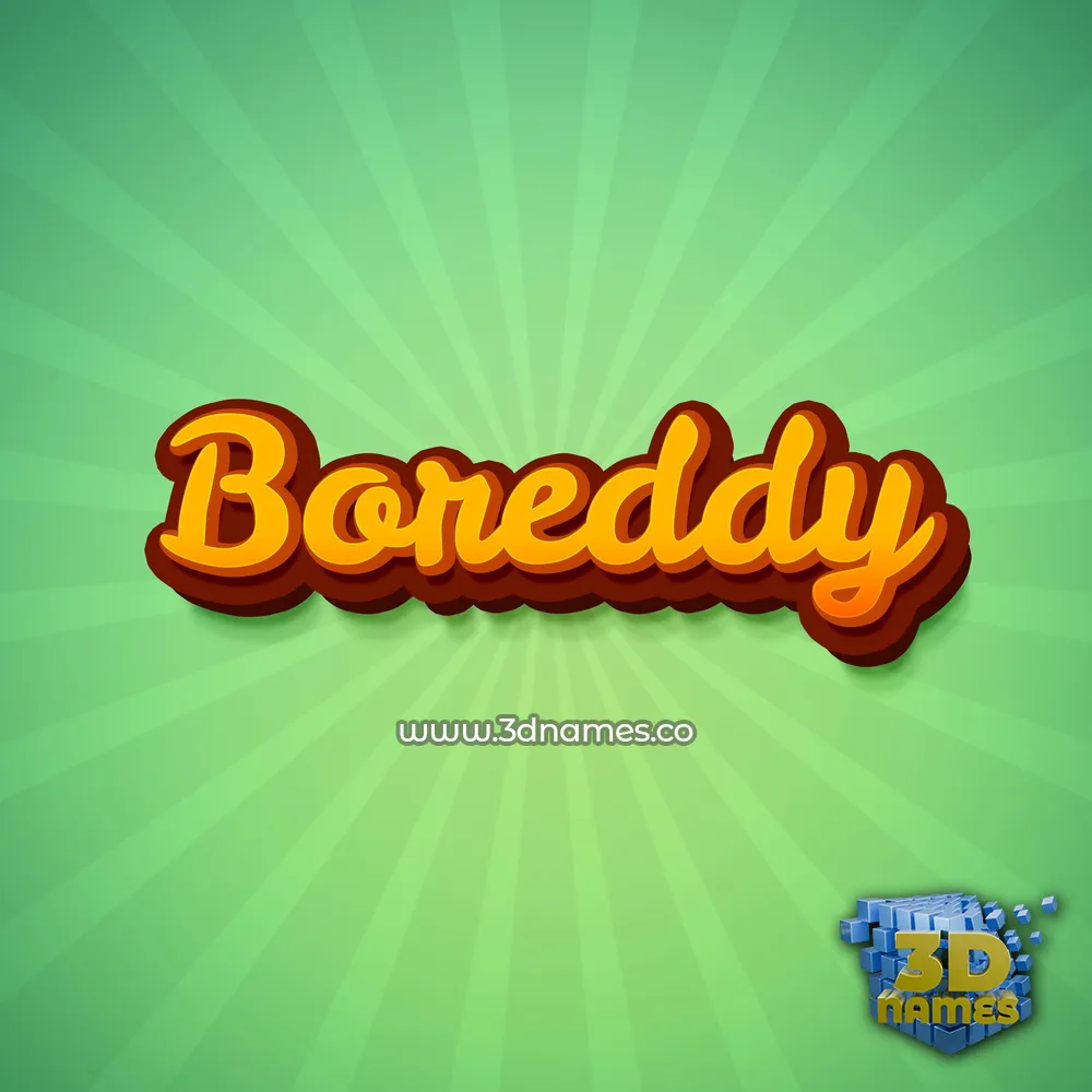 boreddy in Green Rays style - 3D name wallpaper