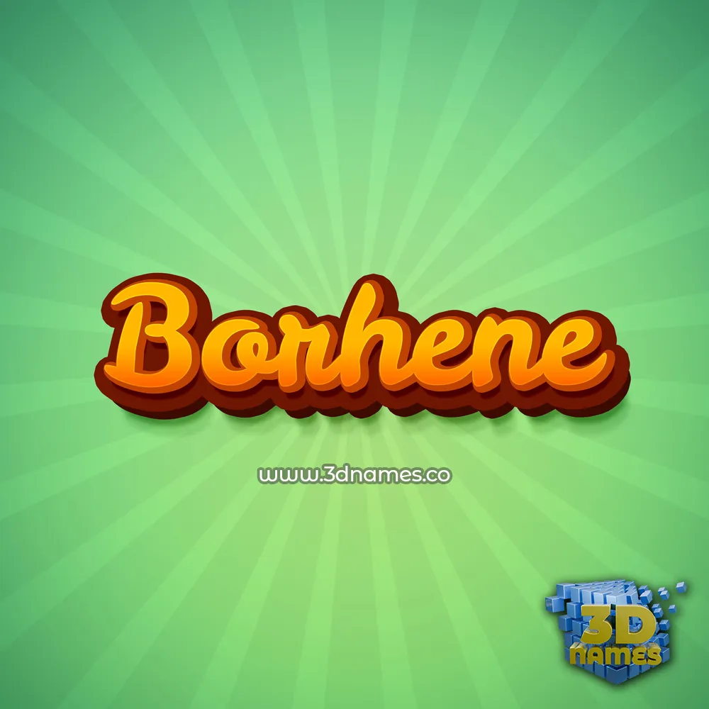 borhene in Green Rays style - 3D name wallpaper