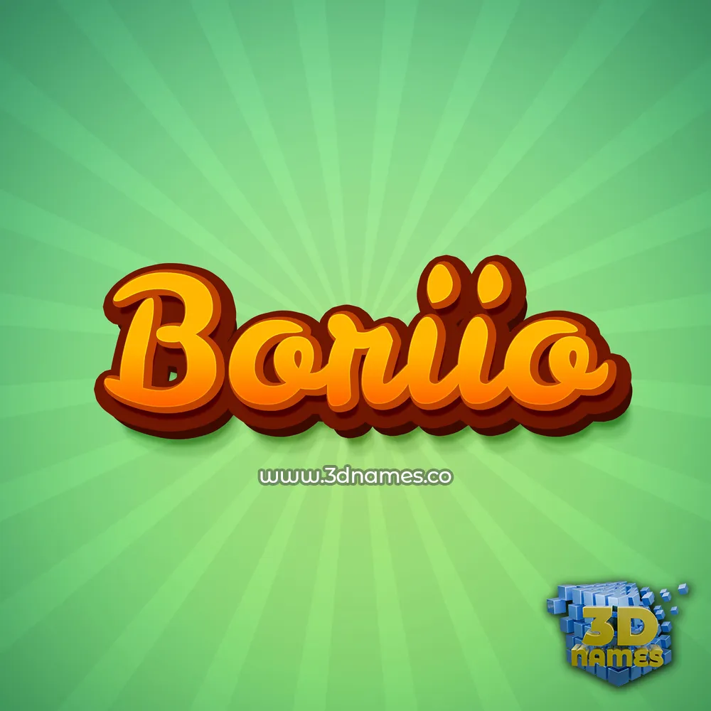 boriio in Green Rays style - 3D name wallpaper