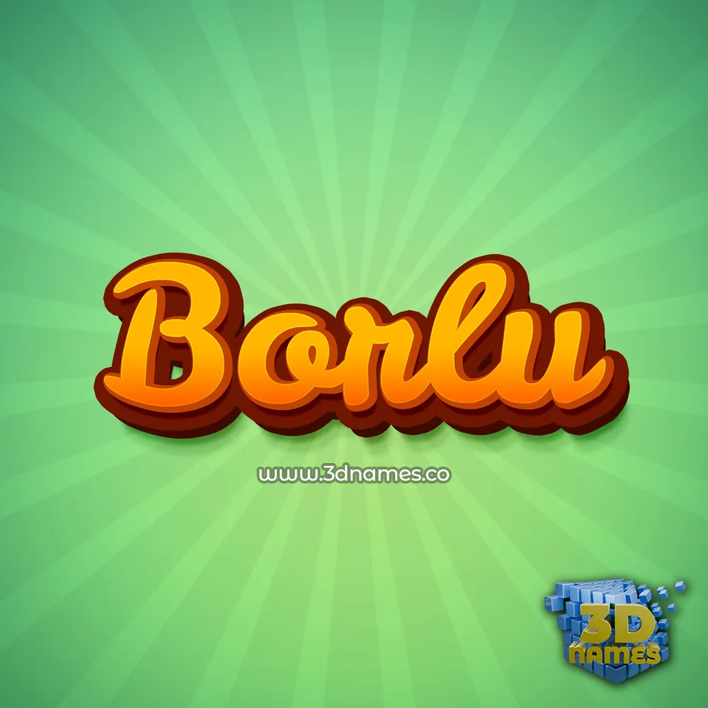 borlu in Green Rays style - 3D name wallpaper