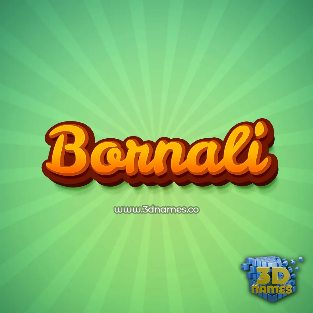 bornali in Green Rays style - 3D name wallpaper