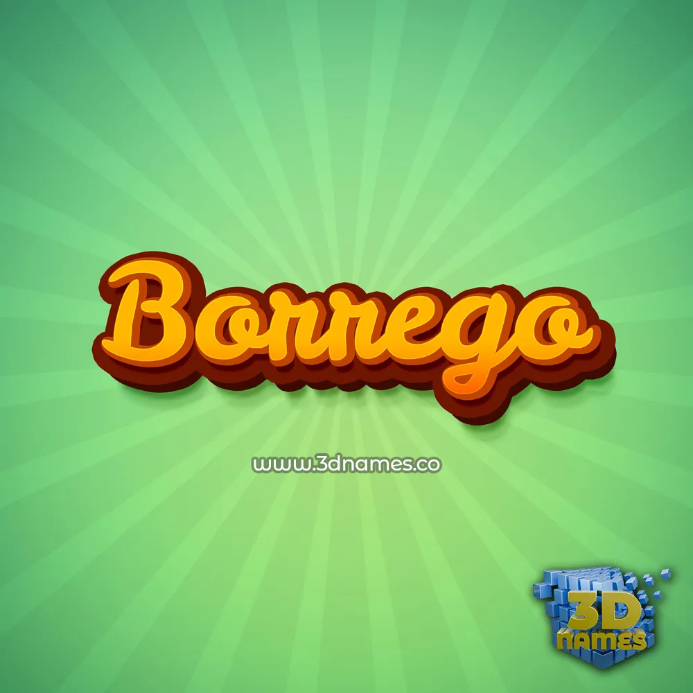 borrego in Green Rays style - 3D name wallpaper