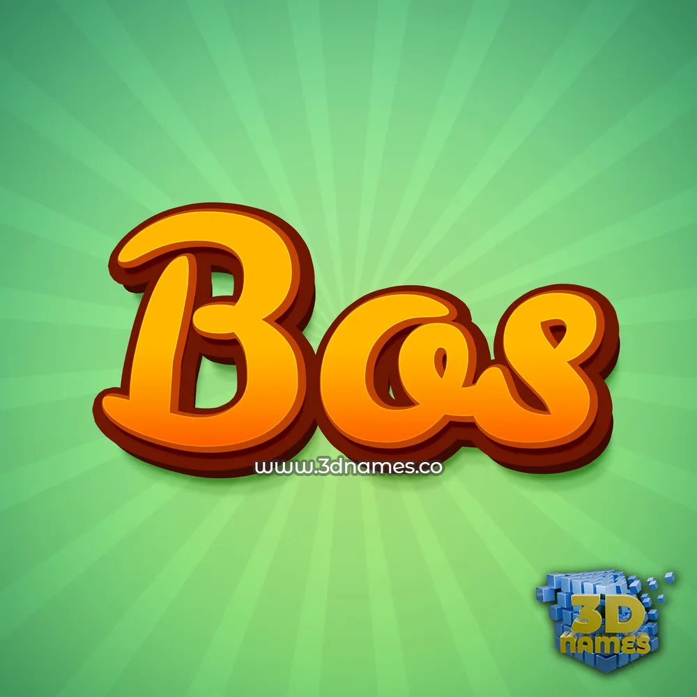 bos in Green Rays style - 3D name wallpaper