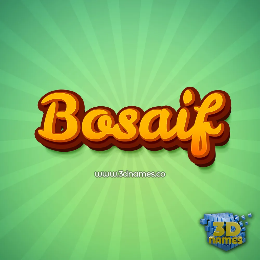 bosaif in Green Rays style - 3D name wallpaper