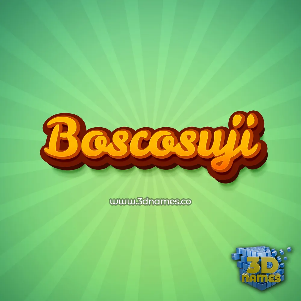 boscosuji in Green Rays style - 3D name wallpaper
