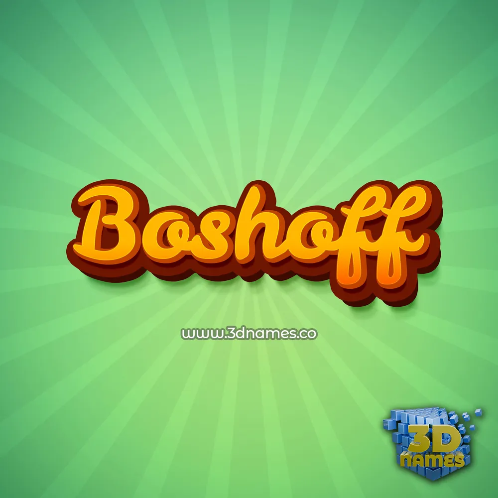 boshoff in Green Rays style - 3D name wallpaper