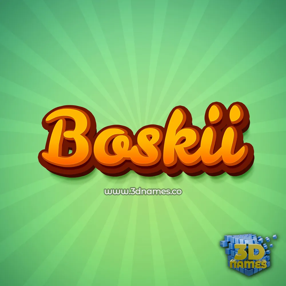 boskii in Green Rays style - 3D name wallpaper