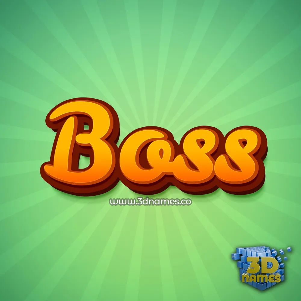 boss in Green Rays style - 3D name wallpaper