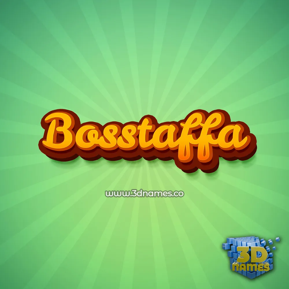bosstaffa in Green Rays style - 3D name wallpaper