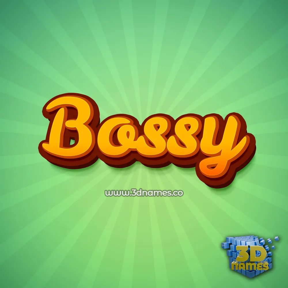 bossy in Green Rays style - 3D name wallpaper