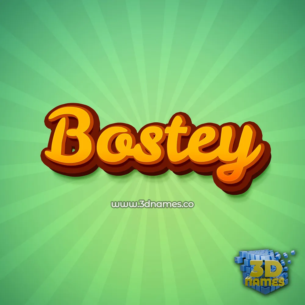 bostey in Green Rays style - 3D name wallpaper