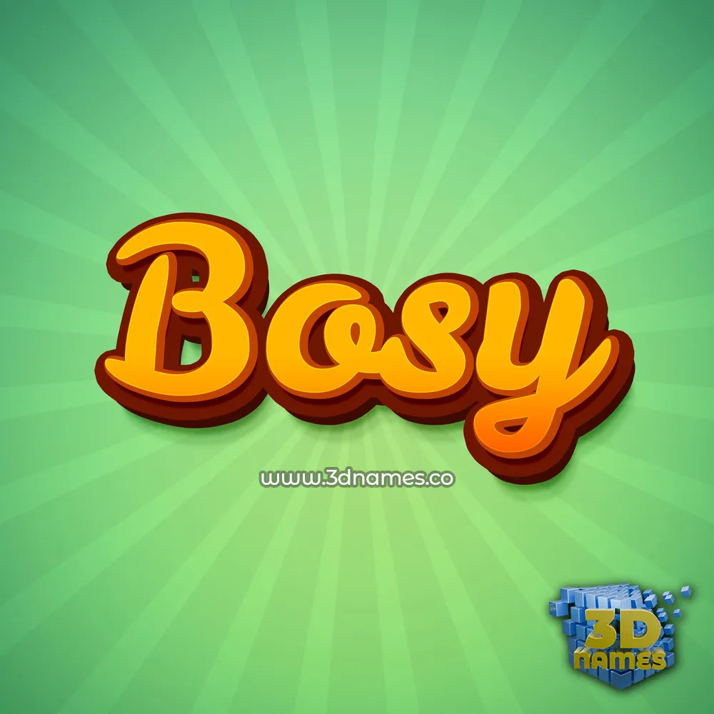 bosy in Green Rays style - 3D name wallpaper