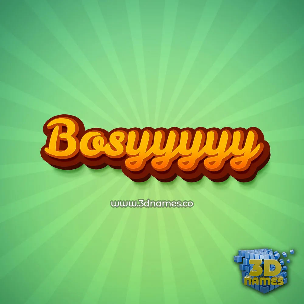 bosyyyyy in Green Rays style - 3D name wallpaper