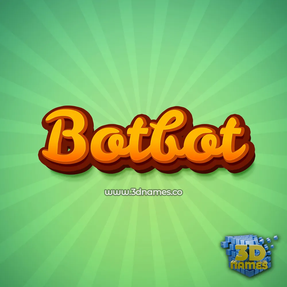 botbot in Green Rays style - 3D name wallpaper
