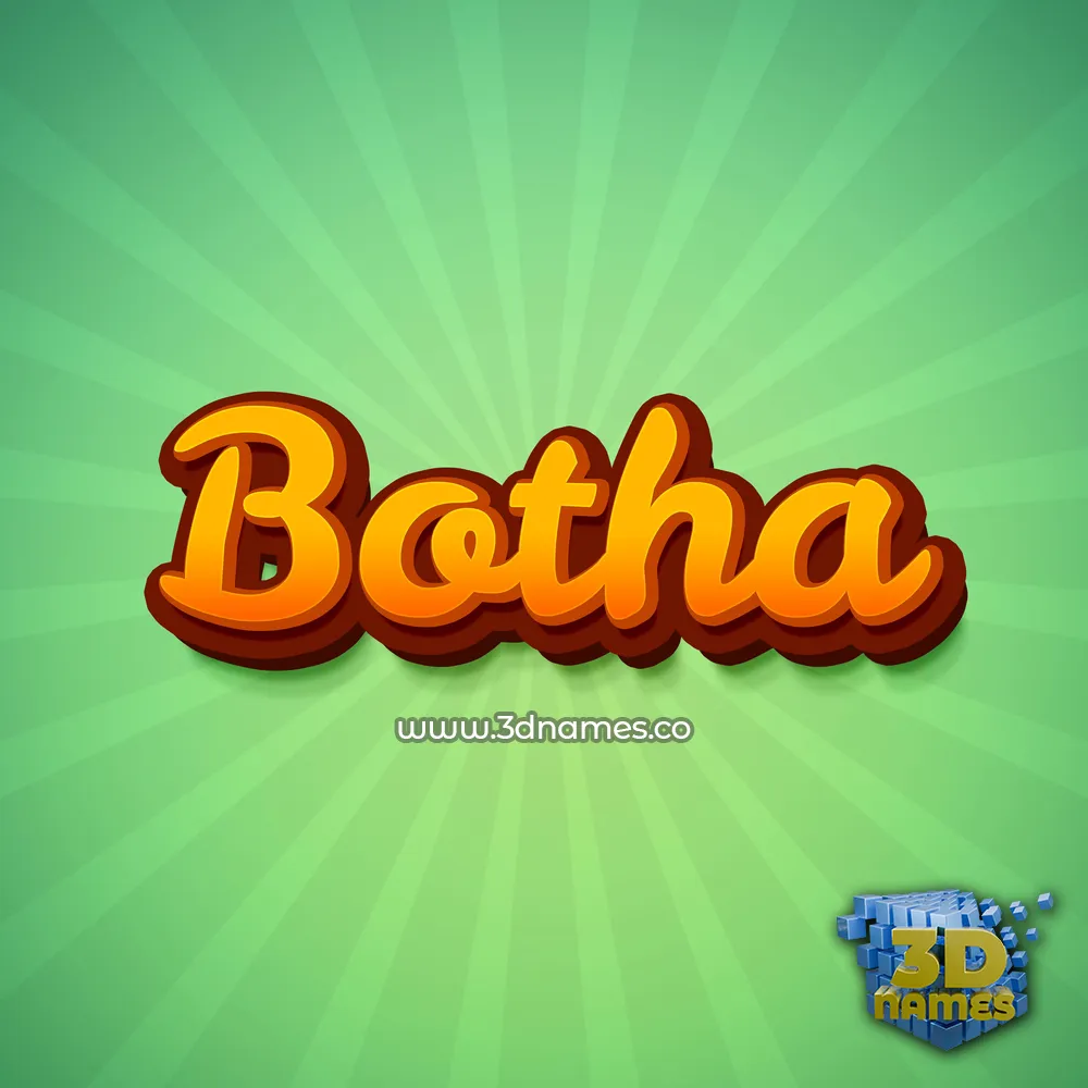 botha in Green Rays style - 3D name wallpaper
