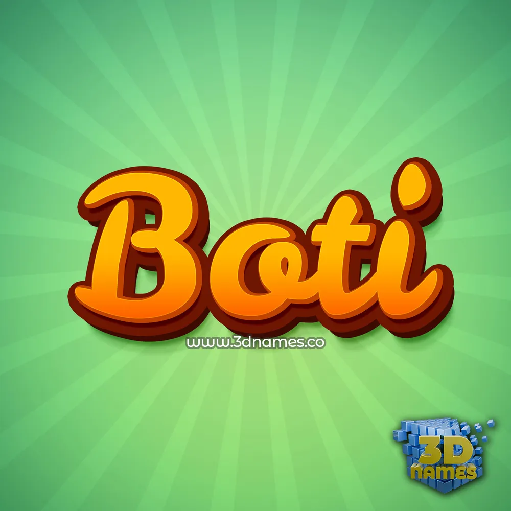 boti in Green Rays style - 3D name wallpaper
