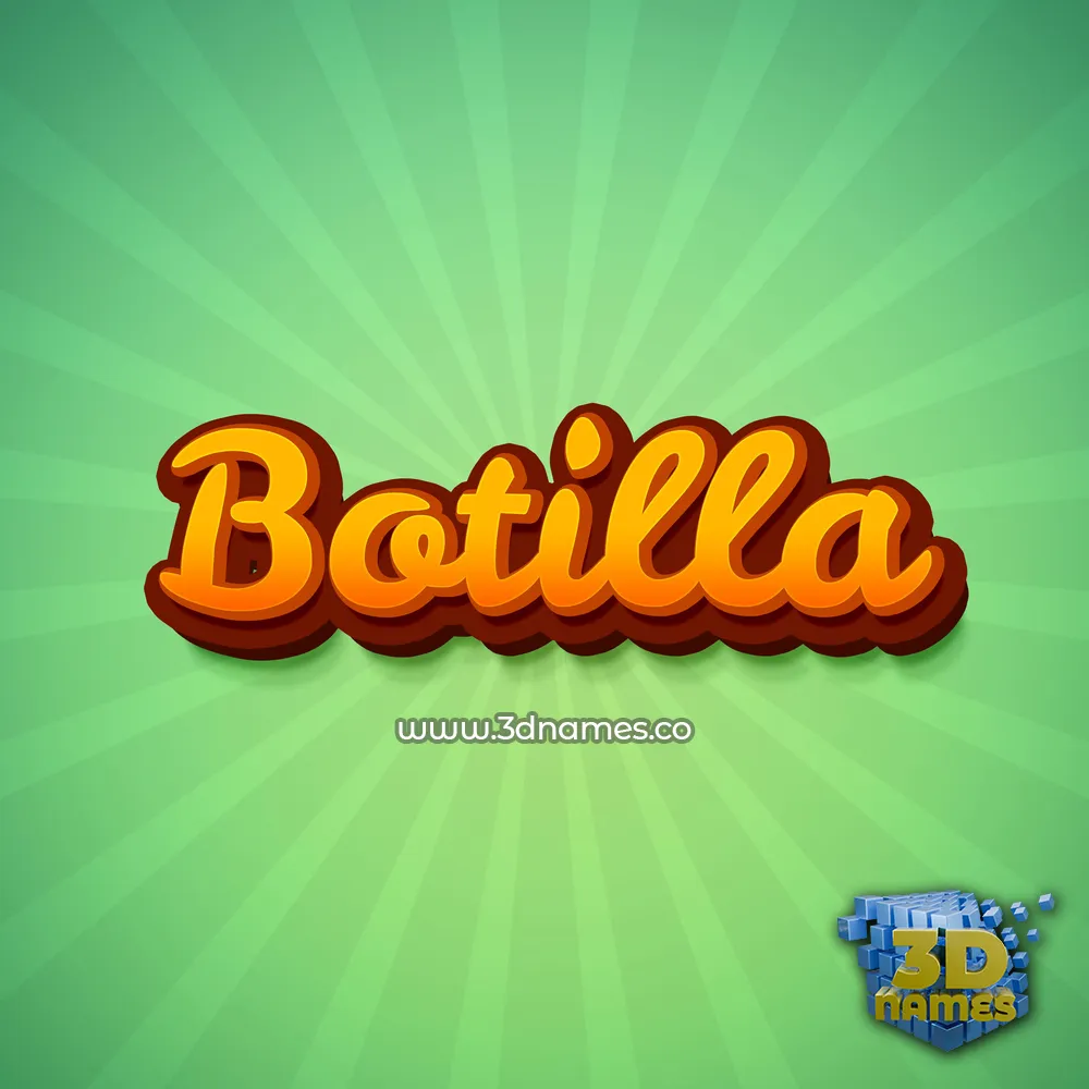 botilla in Green Rays style - 3D name wallpaper