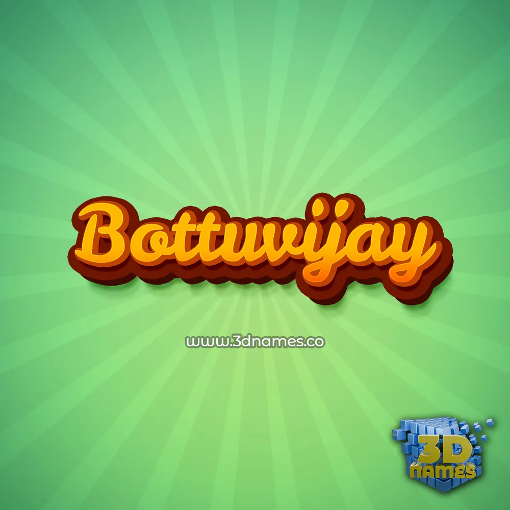 bottuvijay in Green Rays style - 3D name wallpaper