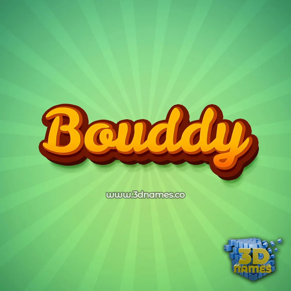 bouddy in Green Rays style - 3D name wallpaper