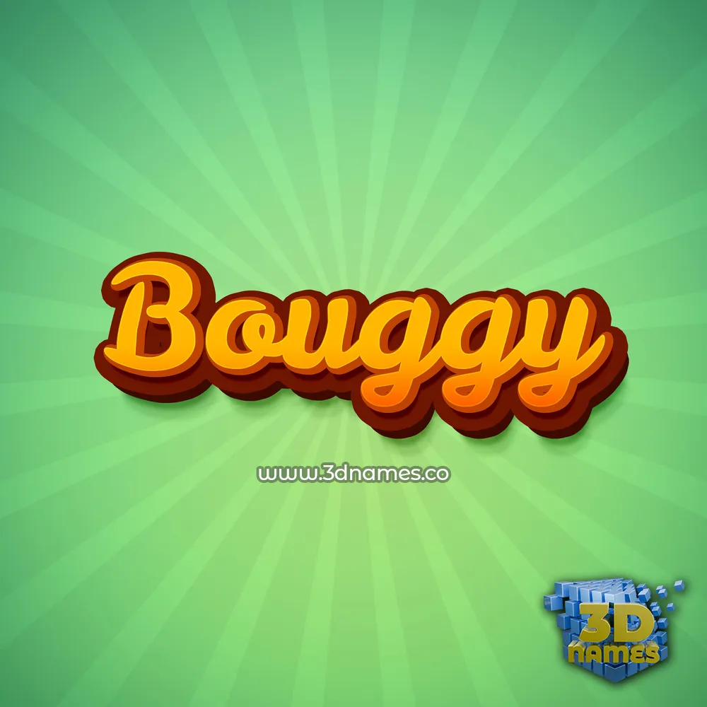 bouggy in Green Rays style - 3D name wallpaper