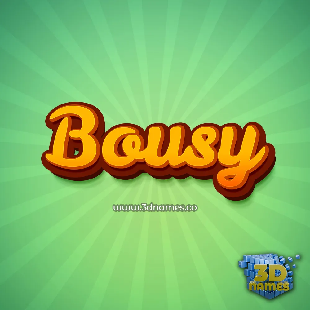 bousy in Green Rays style - 3D name wallpaper