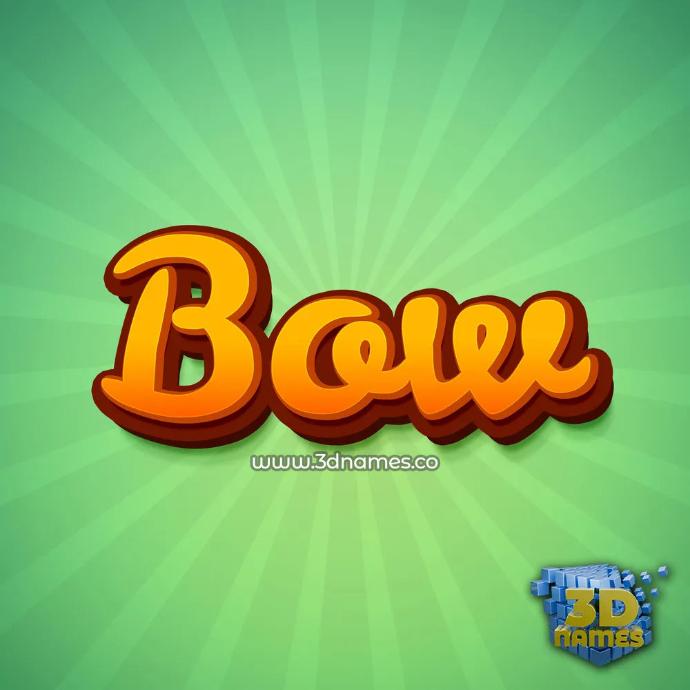 bow in Green Rays style - 3D name wallpaper