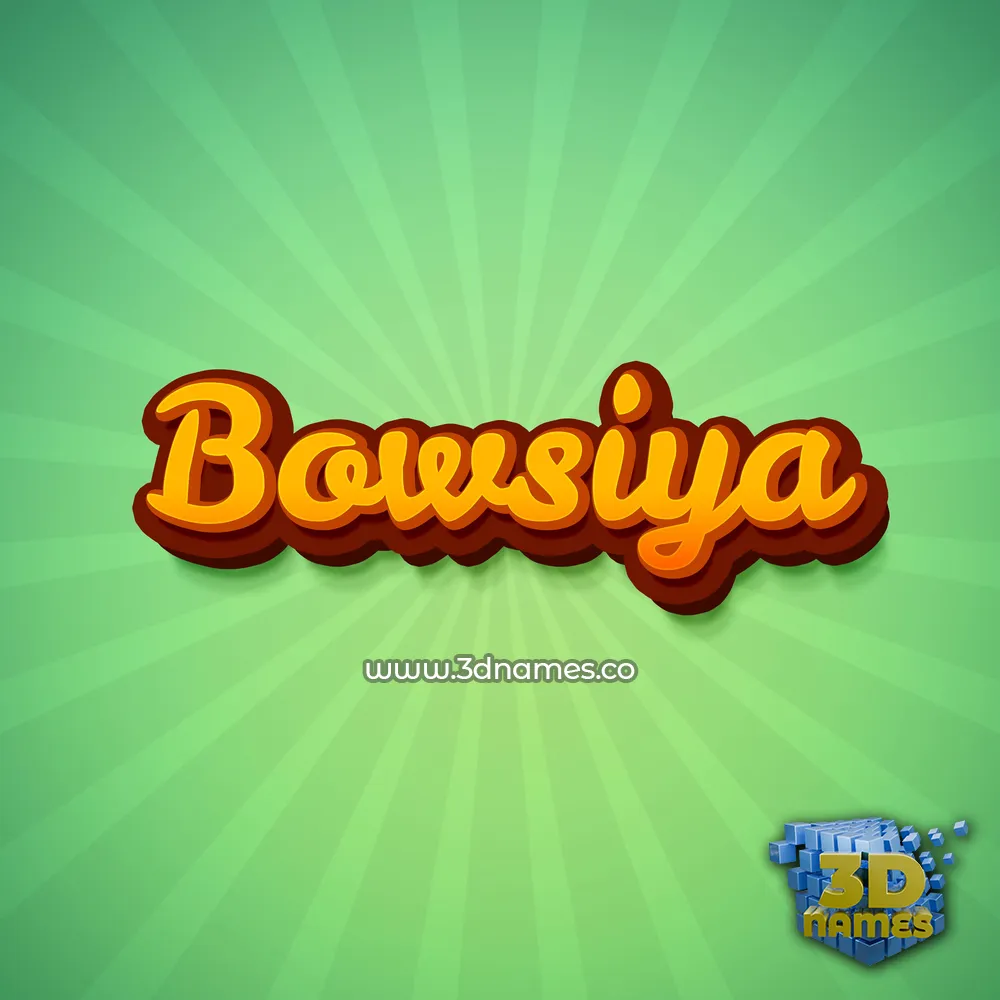 bowsiya in Green Rays style - 3D name wallpaper