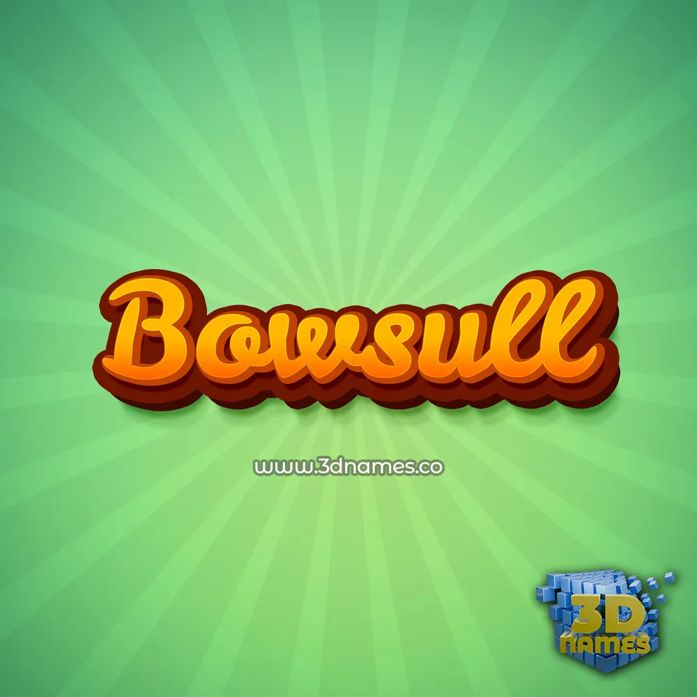 bowsull in Green Rays style - 3D name wallpaper