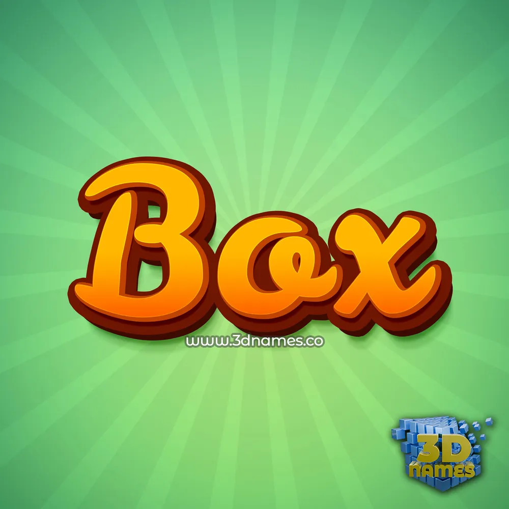 box in Green Rays style - 3D name wallpaper