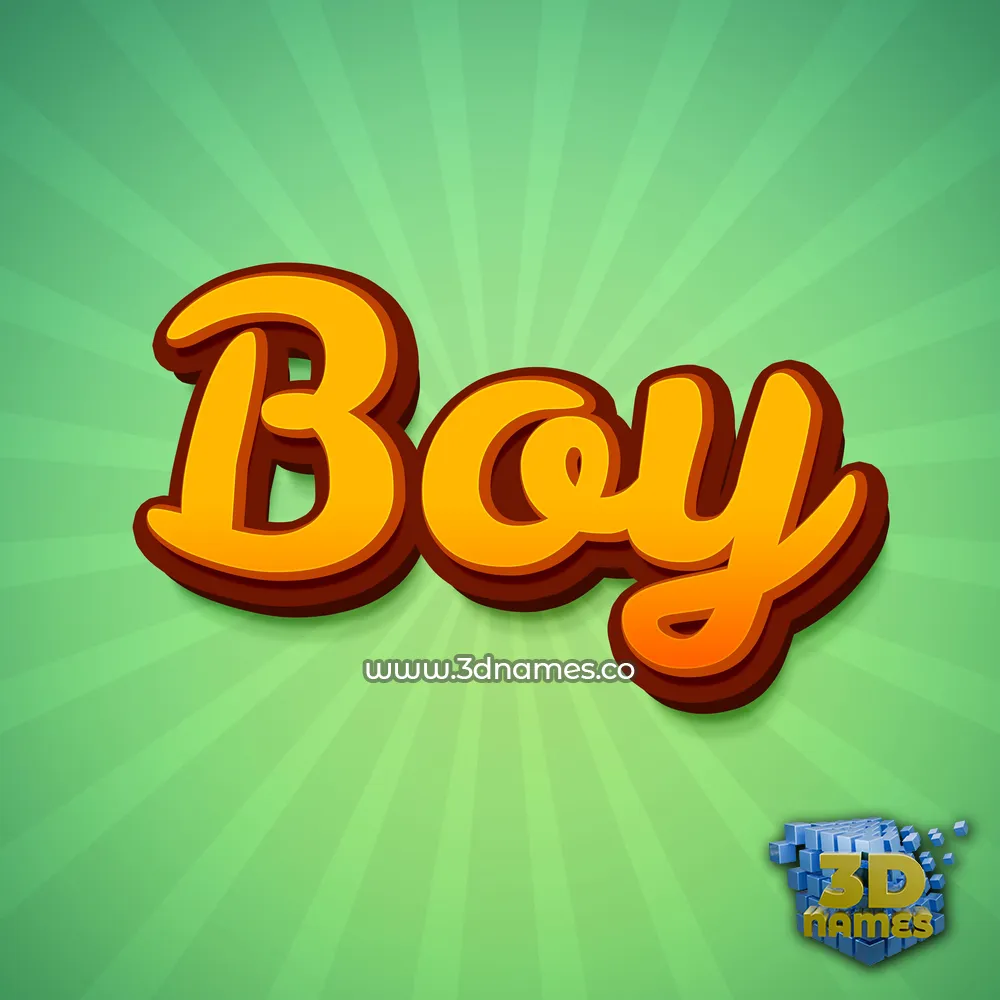 boy in Green Rays style - 3D name wallpaper