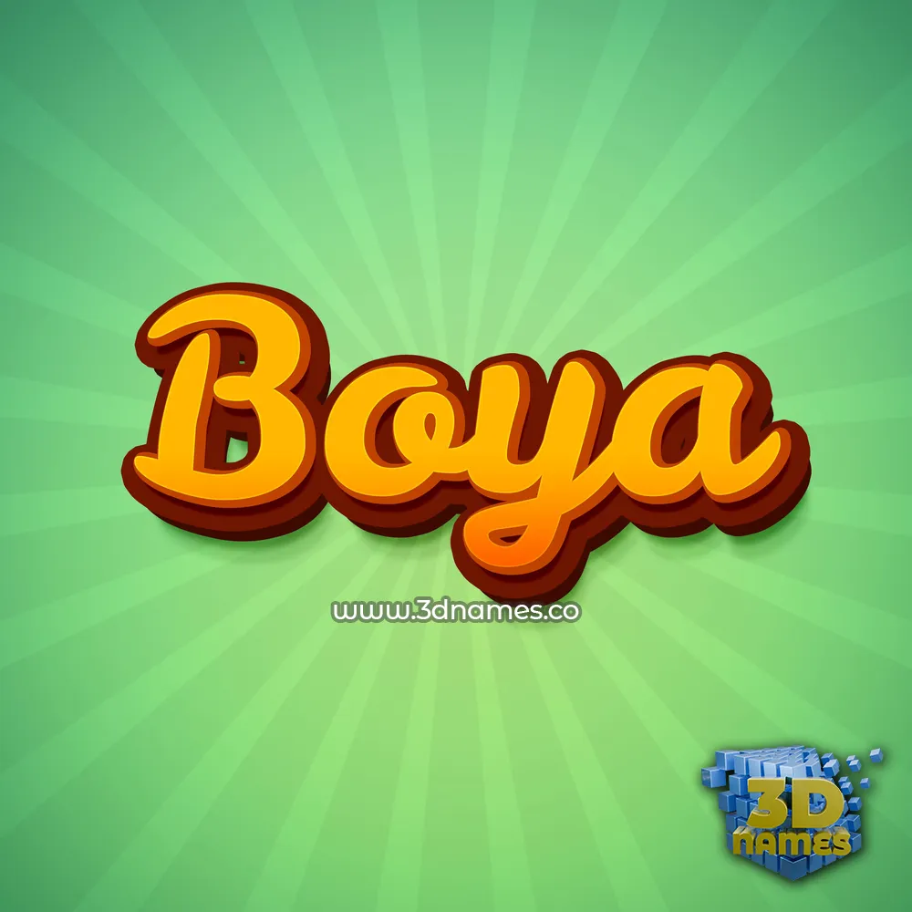 boya in Green Rays style - 3D name wallpaper