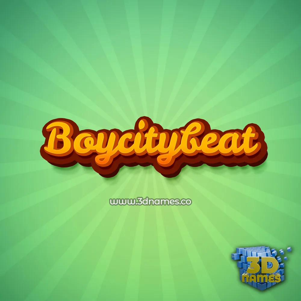 boycitybeat in Green Rays style - 3D name wallpaper