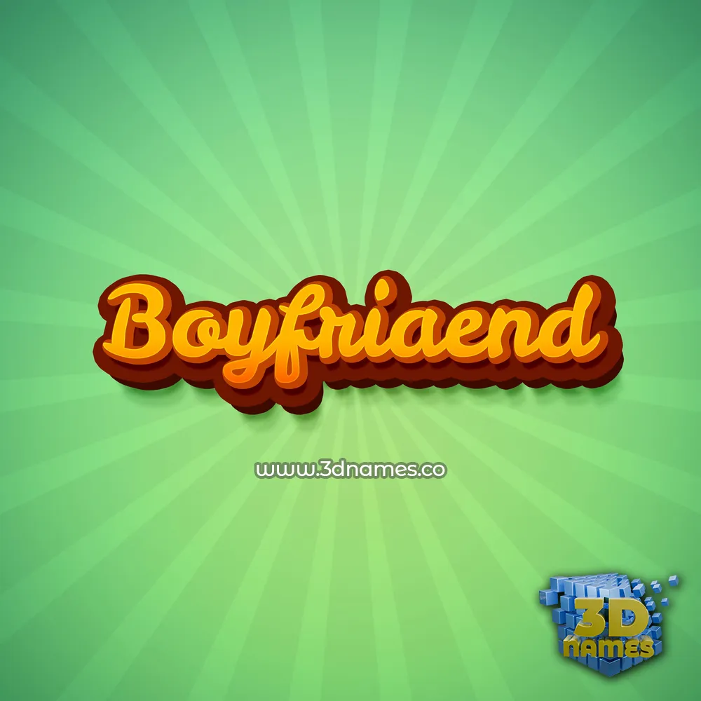 boyfriaend in Green Rays style - 3D name wallpaper