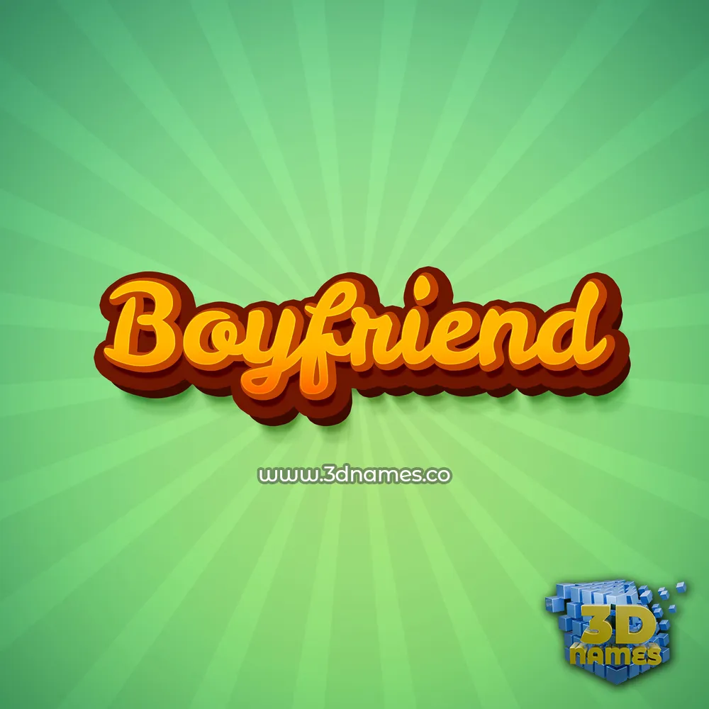 boyfriend in Green Rays style - 3D name wallpaper