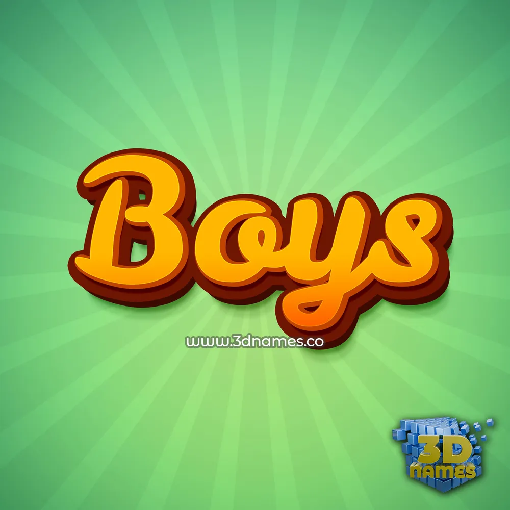 boys in Green Rays style - 3D name wallpaper