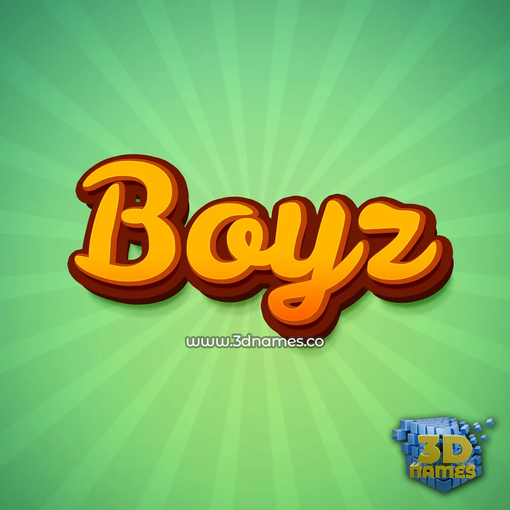 boyz in Green Rays style - 3D name wallpaper