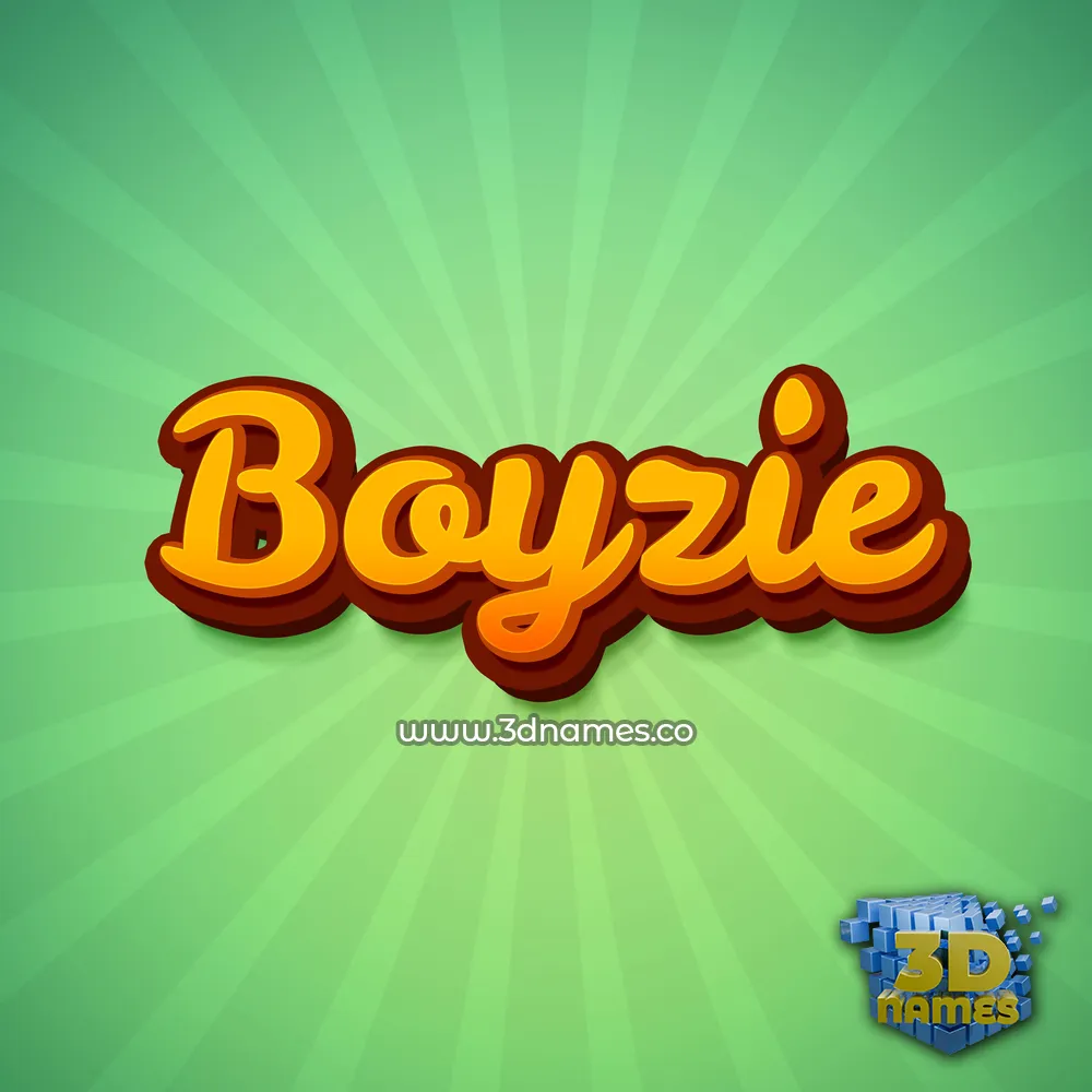 boyzie in Green Rays style - 3D name wallpaper