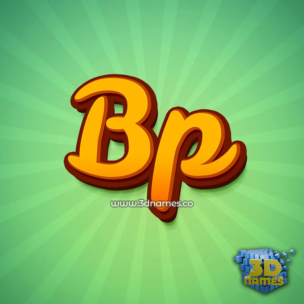 bp in Green Rays style - 3D name wallpaper