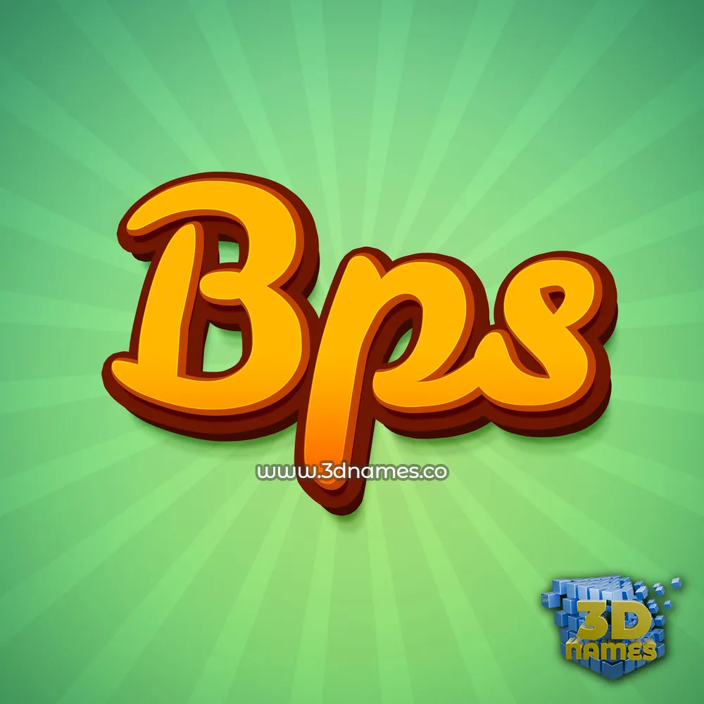 bps in Green Rays style - 3D name wallpaper