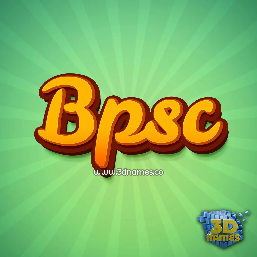 bpsc in Green Rays style - 3D name wallpaper